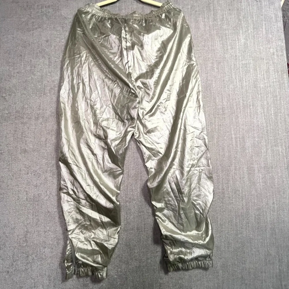 Ixspa by Jamie Sadock Windbreaker Pants Mens Large Metallic Silver Tapered Leg